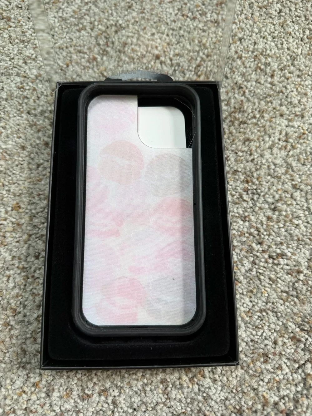 Wildflower Kiss Print iPhone 15 Case - Pink & Red Lipstick Design